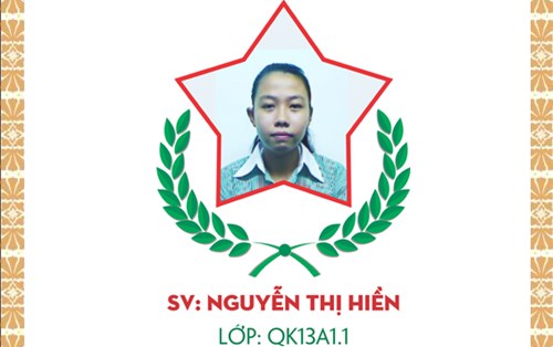 Chúc mừng sinh viên Nguyễn Thị Hiền - Lớp QK13A1.1